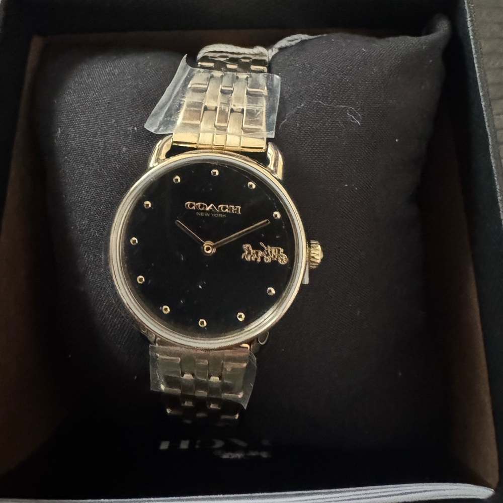 Coach Gold Tone Watch with Black Dial